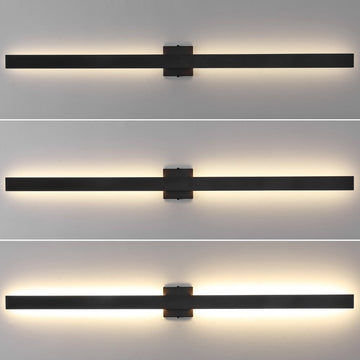 Vara 49.5" Modern Minimalist Indoor/Outdoor Metal 350-Degree Rotate Dimmable Integrated Linear LED Wall Sconce - JONATHAN Y